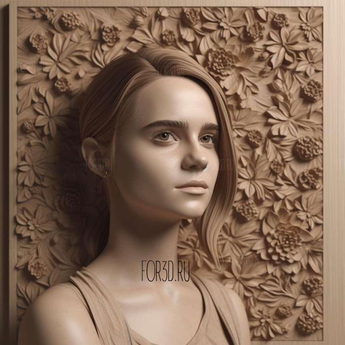 Emma Watson 4 stl model for CNC
